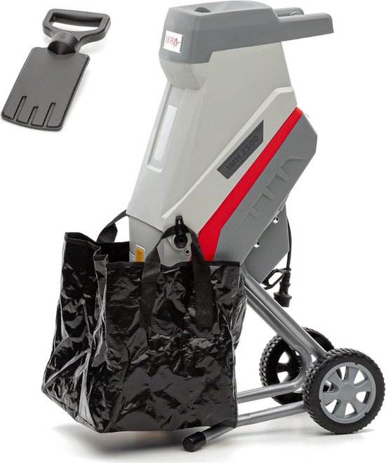 ALLGoods. Professionele Hakselaar Versnipperaar - Hakselaar Electrisch 50L - Versnipperaar Hakselaar - 2500W - Max. Ø45mm - Incl. Wielen, Opvangzak, Duurzame Draaimessen - Heggen, Bomen en Haag -Tuinonderhoud van ALLGoods