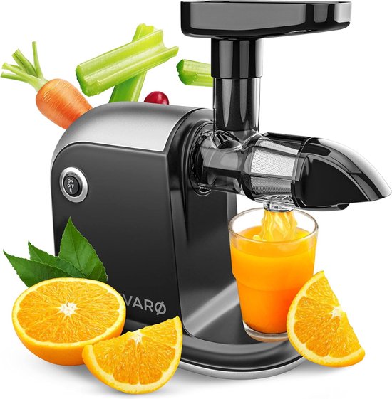 ALLGoods. Sapcentrifuges Groenten en Fruit – Slowjuicer Universeel Gebruik – Juicer Vaatwasser Bestendig – Zwart – Inclusief Reinigingsborstel & EBook van ALLGoods