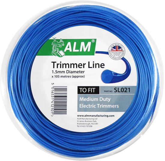 ALM trimmerdraad - 1,5 mm x 105 meter - maaidraad voor grastrimmer en bosmaaier - trimdraad - trimmer strimmerdraad - draad kantenmaaier - 1.5 - 1,5mm van ALM