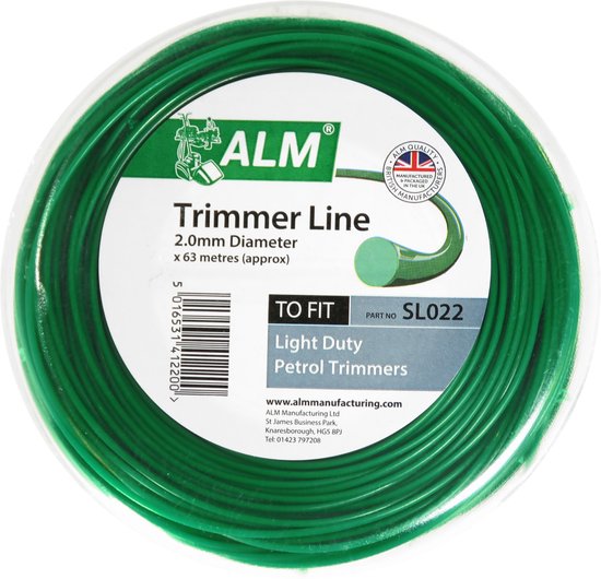 ALM trimmerdraad - 2 mm x 63 meter - maaidraad voor grastrimmer en bosmaaier - trimdraad - trimmer strimmerdraad - draad kantenmaaier - 2mm - Geschikt voor STIHL en Makita van ALM