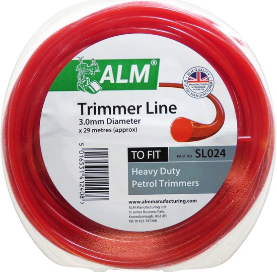ALM trimmerdraad - 3 mm x 29 meter - maaidraad voor grastrimmer en bosmaaier - trimdraad - trimmer strimmerdraad - draad kantenmaaier - 3.0 - 3mm van ALM