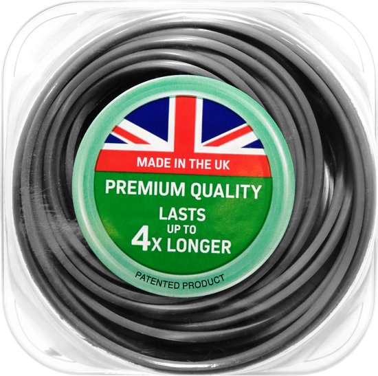 ALM vierkante trimmerdraad - 2 mm - 20 meter - versterkt met aluminium - draad voor grastrimmer en bosmaaier - 2mm maaidraad van ALM