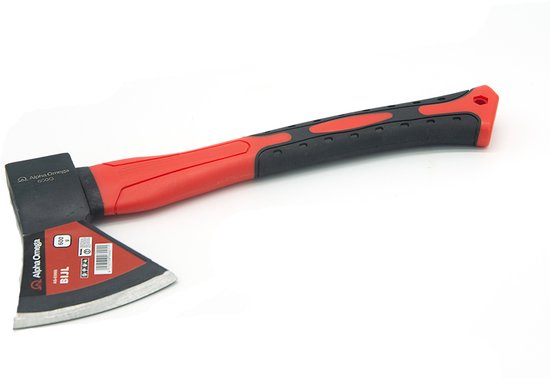 Alpha Omega® - Handbijl 600 gram - Anti Slip Handgreep - Voor Hout Hakwerk Kamperen en Tuinonderhoud van Alpha Omega
