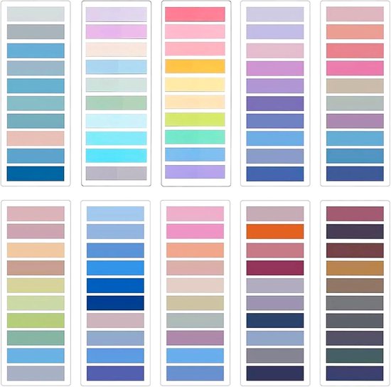 Alriedy 2000 Pcs Self Adhesive Notes Aesthetic 10 Styles Pastel Transparent Self Adhesive Bookmarks Book Tabs Side Markers for Office, School, Books van Merkloos	