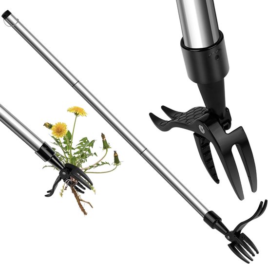 Aluminium Alloy Weed Remover 100 cm - Weed Verwijderaar met Handvat - Tuin - Gazon - Zwart van Merkloos	