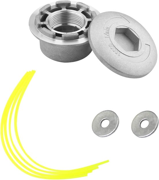 Aluminium draadkop grastrimmer, universele grastrimmerkop, aluminium draadkop, dubbele draadspoel, dient voor het vervangen van de spoel van grasmaaieronderdelen, voor bosmaaier, tuin, gazon, terras