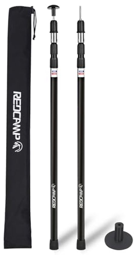 Aluminium telescopische campingtent stokken, verstelbare heavy duty tentstokken van 91 cm tot 229 cm, tarp stangen voor zonnezeil en luifel, set van 2 van REDCAMP