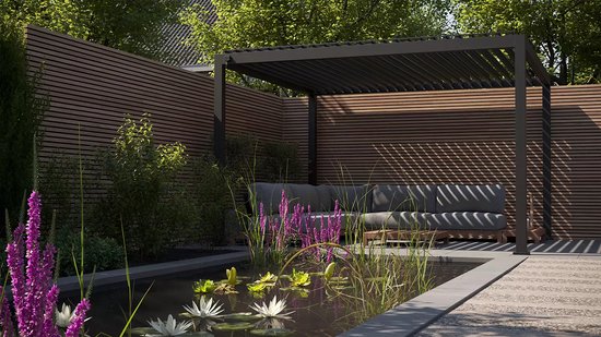 Alvaro gazebo 394x363x250 grey van Central Park