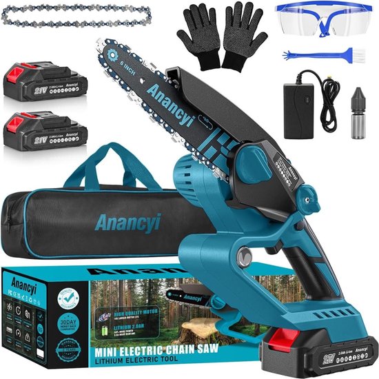 ANANCYI® Mini Kettingzaag - Accu Kettingzaag - Kettingzaag - Kettingzaag Electrisch - Elektrische Snoeischaar - Electrische Snoeischaar Met Accu van ANANCYI