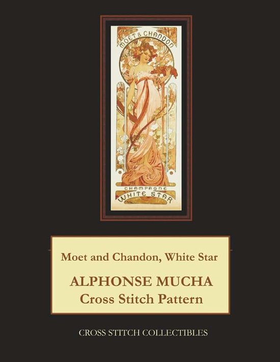 And Chandon, White Star: Alphonse Mucha Cross Stitch Pattern