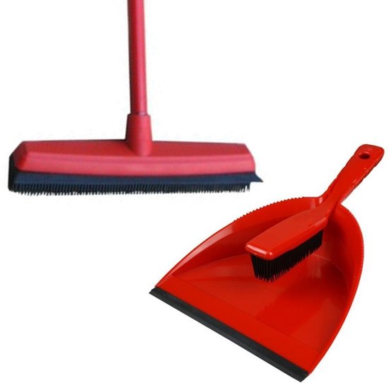Anti-allergie schoonmaak set inclusief telescoopsteel bezem 135 cm en stoffer en blik van rubber - Statisch van DustMagnet
