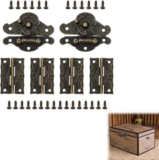 Antieke Decoratieve Hasp - Bronzen Ritsen - voor Kasten, Houten Deuren, Boekenkasten van Merkloos	