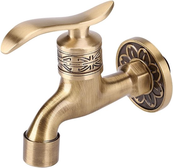 Antique Brass Washer Faucet Wall Mounted Lever Handle Wash Bathroom Cold Water Tap van Merkloos	