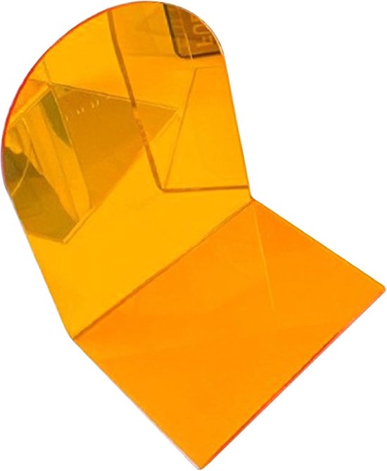 Antislip boekensteunen voor studentenkantoor - L-vormig - transparant bureau - decoratief - zwaar boekuiteinde voor gemakkelijk lezen en organiseren - set van 2 - oranje van Merkloos	