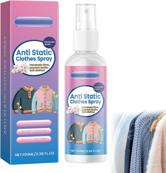 Antistatische spray - Bescherming tegen statische elektriciteit - Kleding, textiel, meubels - Vermindert statische lading - 100 ml van Merkloos	