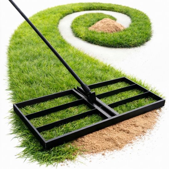 Anwicar Tuinnivellering 60x30cm -Verticuteerhark - Gazon Nivellering Hark van Merkloos	
