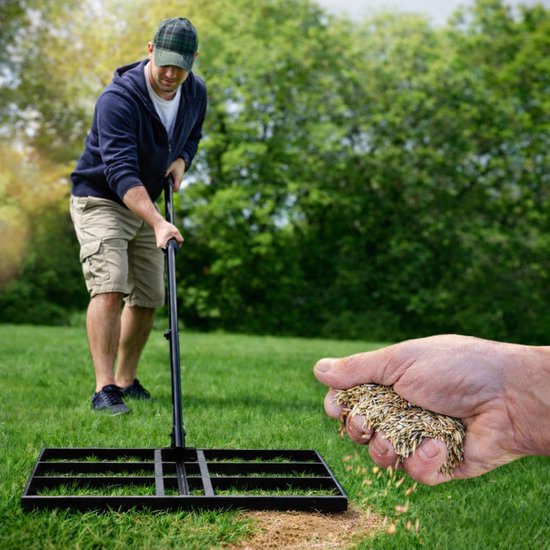 Anwicar Tuinnivellering 90x30cm met Handgrepen - Verticuteerhark - Gazon Nivellering Hark van Merkloos	