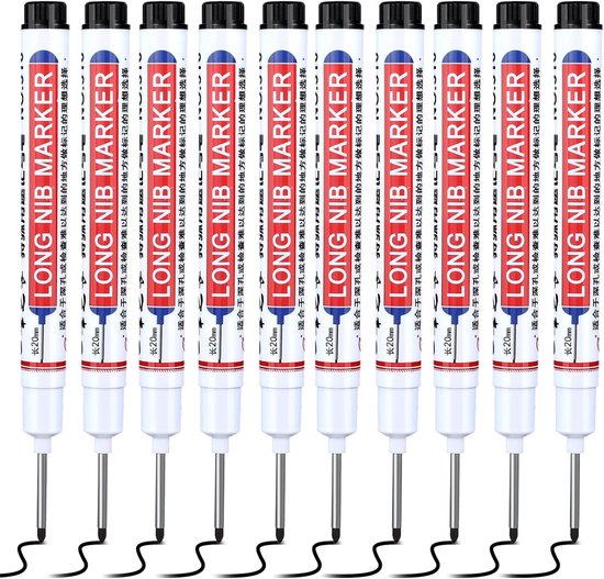 AOZUO 10pcs Black Drill Hole Markers, Depth Hole Markers, Punch Markers, Highlighter, Hole Markers, Wood Marker, Wall Marker, Glass Marker, Plastic Marker van Merkloos	