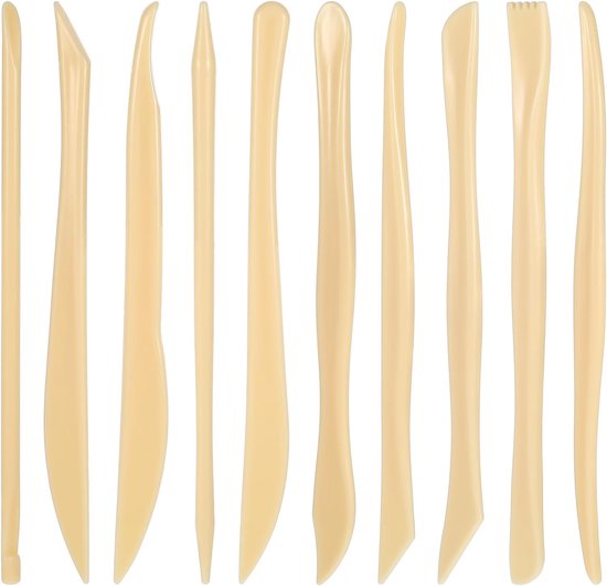 AOZUO 10Pcs Double Sided Clay Sculpting Tools, Plastic Polymer Clay Modelling Tools Ceramic Pottery Carving Tools For Cutting Embossing Smoothing Shaping Molding van Merkloos	