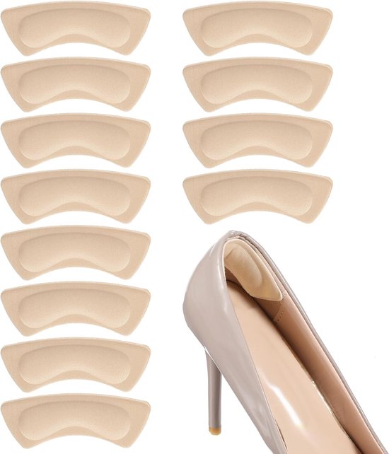 AOZUO 12 pack non-slip heel pads, self-adhesive non-slip heel protectors to prevent wear, heel sliding, prevent friction and blisters (beige) van AOZUO