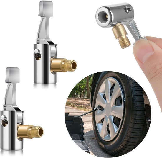 AOZUO 2pcs 8mm Car Valve Adapter, Easy Pump Car Valve Lever Plug Air Chuck Car Valve Adapter Tire Valve Air Pump Clip Bicycle Valve Adapter for Tire Valves van AOZUO