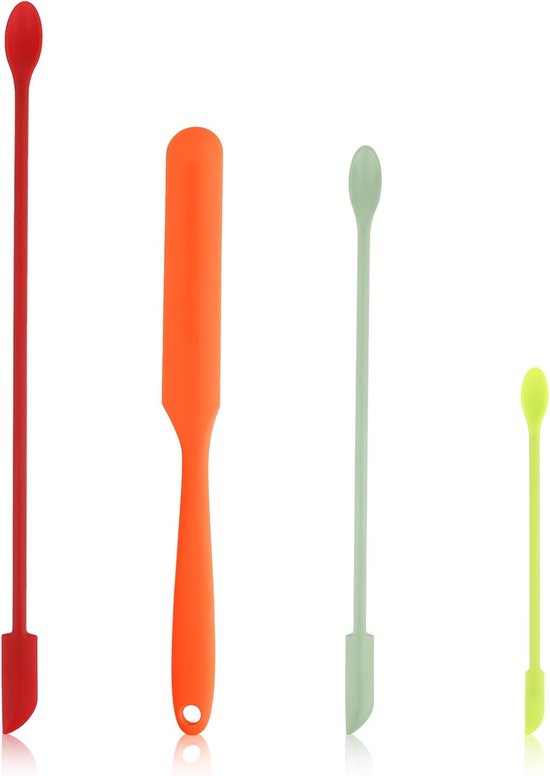 AOZUO 4pcs Silicone Spatulas, Cosmetics, Small Spoons, Silicone Spatula, Dough Scraper, Narrow, Dough Scraper, Silicone Spatula, Makeup Food Spatula, Bottles van AOZUO