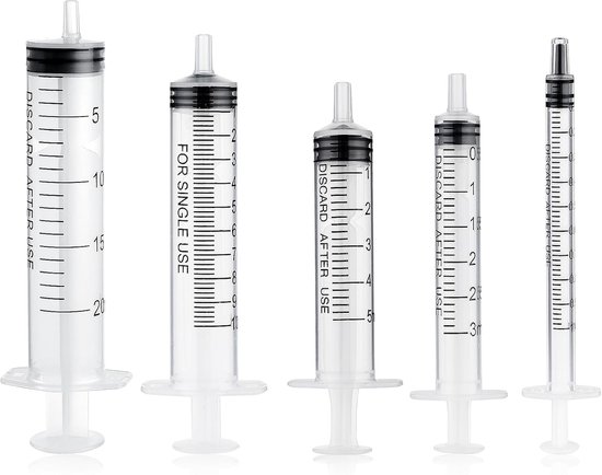 AOZUO 5 Pcs Syringe Colostrum Spray Set 1 ml 2 ml 5 ml 10 ml 20 ml Needle Free Measuring Syringes Plastic Syringes Fine Dose Liquid Liquid Liquid Supply Pet Scientific van Merkloos	