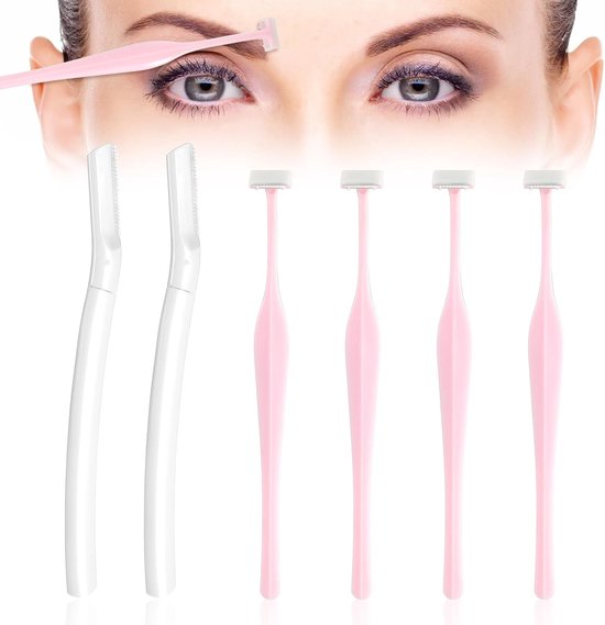 AOZUO 6 Piece Eyebrow Razor Set, Precision Eyebrow Razor for Women, Facial Hair Remover, Trimmer, Multifunctional Exfoliating Facial Razor for Women and Men van AOZUO