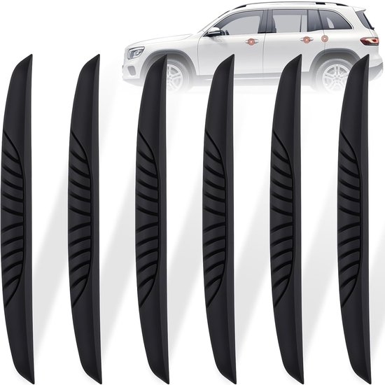 AOZUO 6 Pieces Car Door Handle Edge Protector, Universal Door Edge Protection, Car Rubber Car Door Protection, Car Door Edge Protection, Car Door for Rearview Mirrors, Doors, Door Handle (Black) van Merkloos	