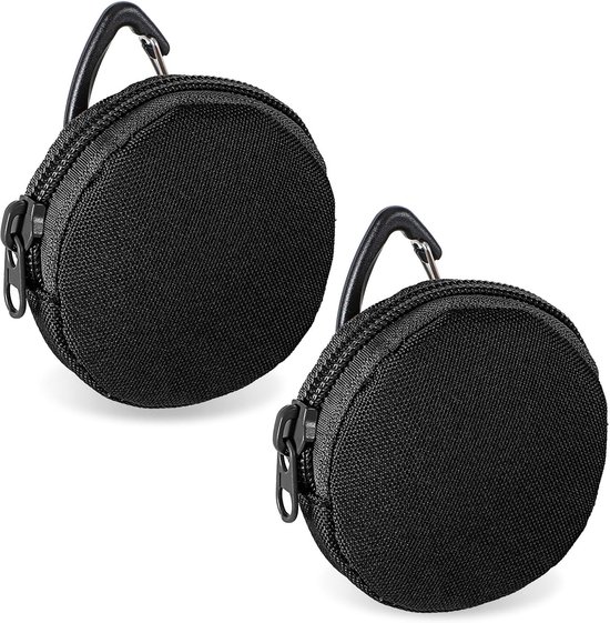 AOZUO Pack of 2 Dog Snack Bags, Small Dog Snack Bag with Carabiner, Black Training Bag, Dog Snack Bag with Zip, for Travel, Hiking, Pet Training van Merkloos	