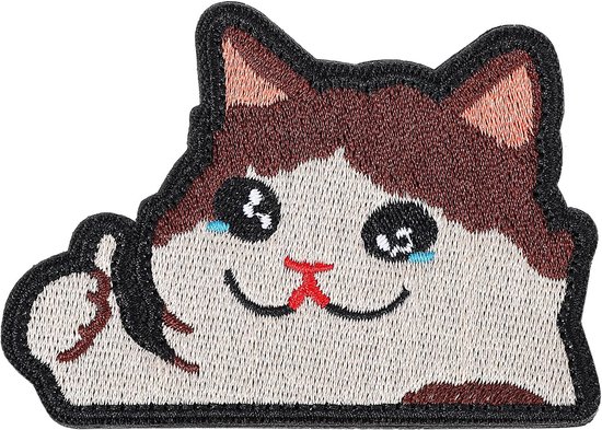 AOZUO Patches Cat Patches Patches Funny Crying Cat Embroidered Appliques Cute Cats DIY Stickers Accessories with Velcro Back for Backpacks Dog Harnesses van AOZUO