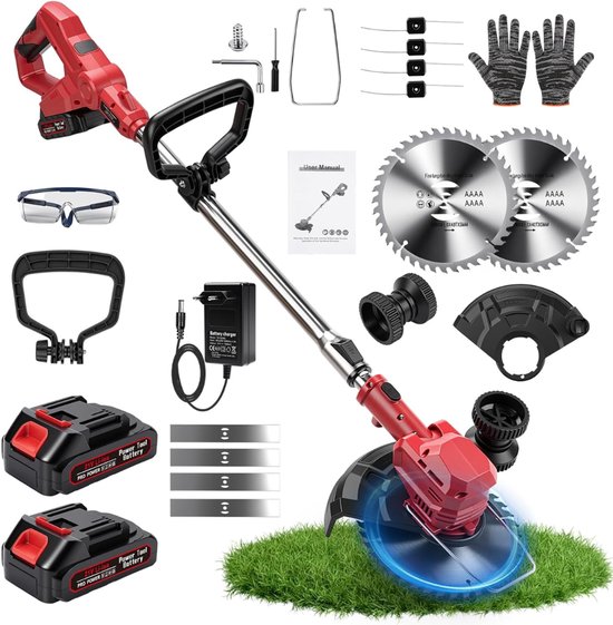 ApexArte® Grasmaaier Elektrisch - Grastrimmers met Accu - Rood