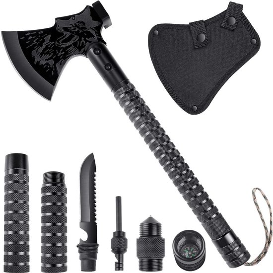 ApexArte® Opvouwbare Bijl - Survival Tool Kit - Zwart van Merkloos	