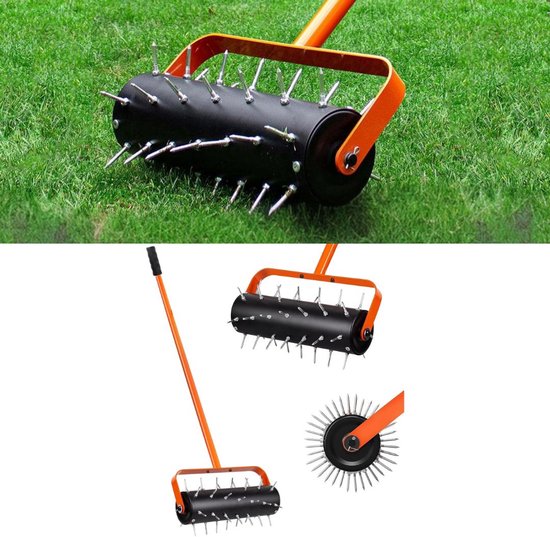 ApexArte® Prikrol - Gazonbeluchter - Gras Beluchten - Gazon Beluchter - Oranje en Zwart