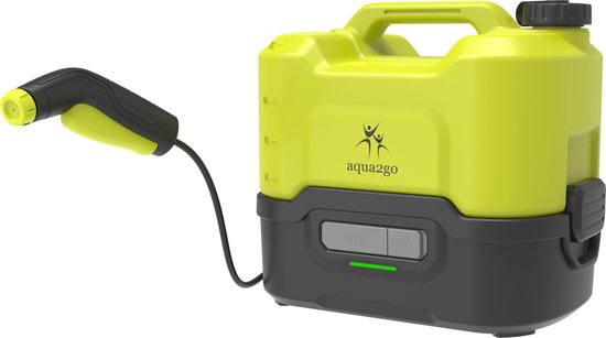 Aqua2go GD65 MINI Mobiele Hogedrukreiniger Accu - Draadloze Hogedrukspuit 8 liter Tank 5-7 Bar voor onderweg - Terrasreiniger - Op Mountainbike MTB Fiets Auto Camping Caravan van Merkloos	