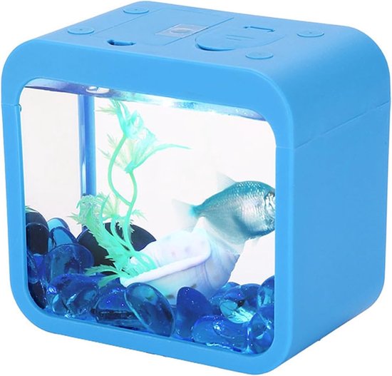 Aquarium Fish Tank, Removable Betta Fish Bowl, Mini Fish Tank, Easy to Use LED Night Light Aquarium for Aquariums, Indoor Plants, Betta Fish Bowl for van Merkloos	