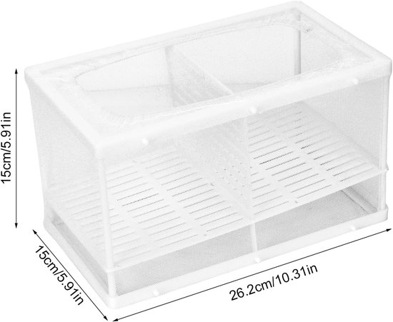 Aquarium Grow Box Mesh Fish Breeding Box Hatchery Incubator Separation Aquarium Grow Box with Lockable Feet Stable Fish Cultivation Tank Box with Suction Cup (Big with Divider) van Merkloos	