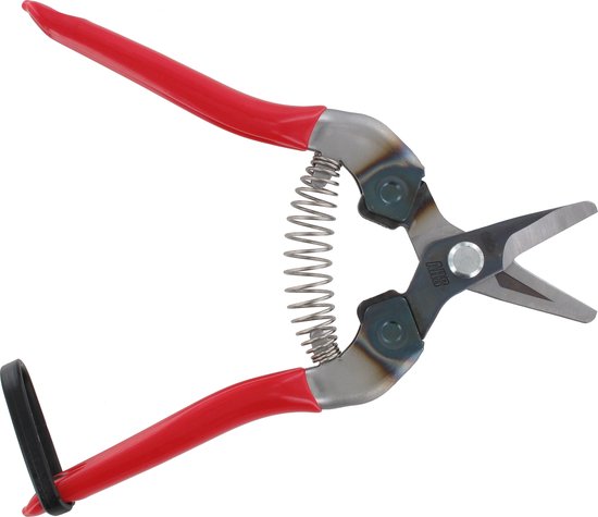 ARS Oogstschaar met Antislip Handgreep - Gebogen Korte Bek - 16 cm - Rood van Merkloos	