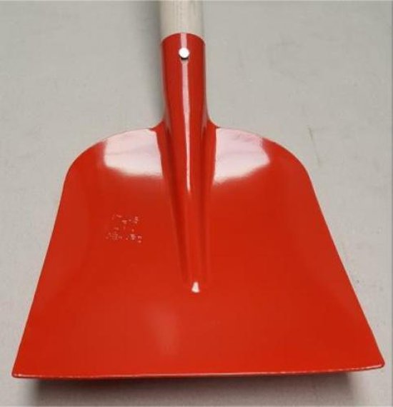 Atlas betonschop gehard, rood gelakt met steel van Atlas