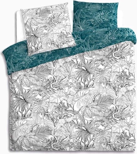 Atmosphera - Dekbedovertrek set - 240x260cm - Katoen - Groen van Atmosphera