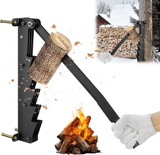Aufun Houtkloofmachine Handmatige Gietijzeren Wandbevestiging Brandhoutkloofmachine Voor Hout Wandbevestiging Brandhoutkloofmachine Handmatige Houtkloofmachine Hakmes Met Lange Handgreep Brandhoutkloofmachine van Aufun