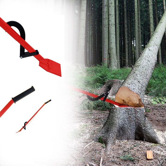 Aufun Professionele Valkrik Voor Het Vellen van - Rood - Draagvermogen 250 kg - Lengte 130 cm - Voor bosbouw en tuinbouw van Merkloos	
