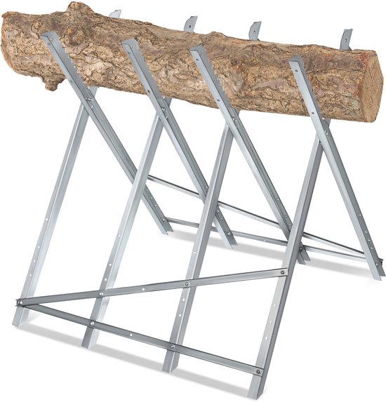 Aufun Zaagbok voor Kettingzagen - Opvouwbaar 150 Kg Draagvermogen - Houten Metalen Zaagframe - Zaaghulpmiddel