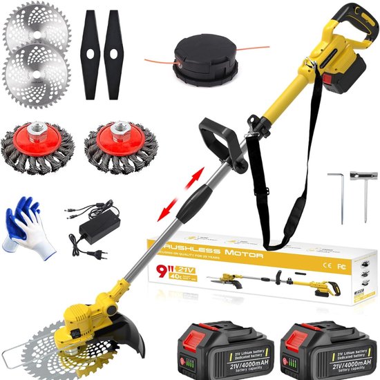 Aura® Onkruidborstel Electrisch - Onkruidborstel Machine - Voegenborstel – Geel - 145cm x 25cm x 13cm van Merkloos	