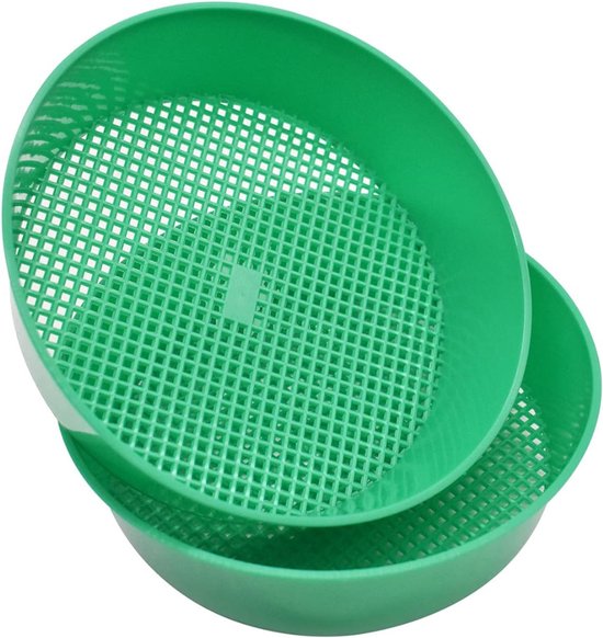 Aura® Tuinzeef - Zandzeef - Compostzeef - Aardezeef – 2 Stuks-Groen - 21cm x 19cm x 6cm van Merkloos	
