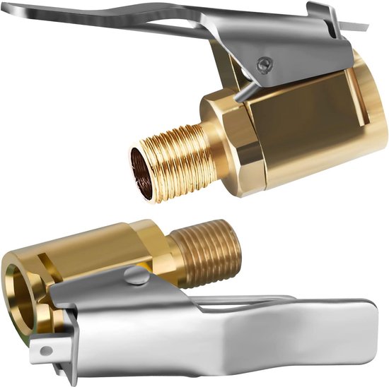 Auto ventiel hendel plug - Air Chuck - 2 stuks - 8 mm messing bandenvulnippel ventiel bevestiging draaimoment plug hendel plug bandenventiel luchtpomp clip voor alle bandventielen met ventielschroefdraad