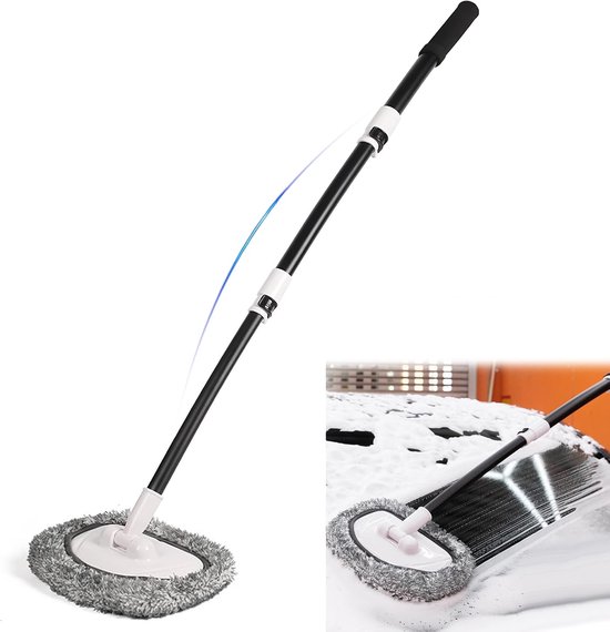 Auto Wasborstel - Telescopische Borstel - Voertuigen Reinigen - 15 Graden Gebogen - 102 cm - Grijs