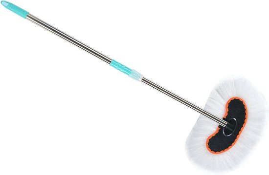 Autoreinigingsborstel - Autowasborstel met Zachte Haren - Multifunctionele Roestvrijstalen Paal - Telescopische Autoschrobborstel met Lange Steel voor Efficiënt Onderhoud van Merkloos	