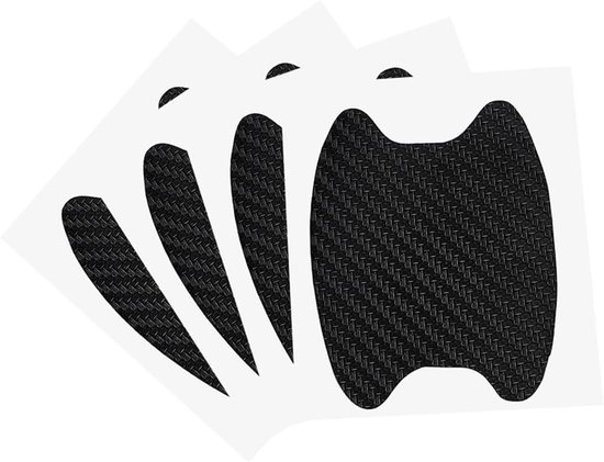 Autostickers voor buiten, autoaccessoires, bescherming voor buitendeuren van auto's, set van 4 koolstofvezelstickers, zwart van Merkloos	