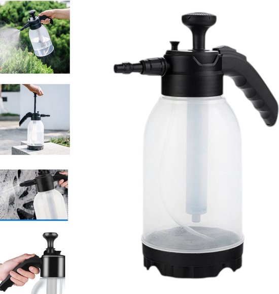 autowas spuitfles - Spuitfles - drukspuitfles - Plastic Pompverstuiver - voor Huishoudelijke Schoonmaak - Tuinbesproeiing en Autodetailing - 2-liter - handmatige druk - schoonmaken - Essentiële huishoudelijke artikelen